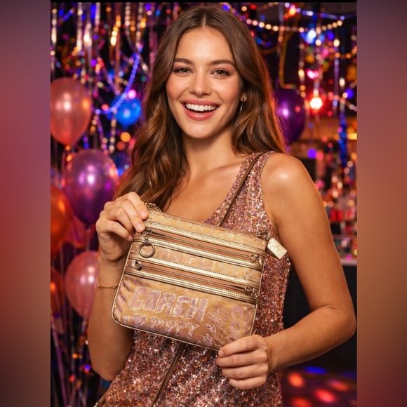 Coach Handbags - Coach Poppy NWT Bag Gold Metallic Lurex Crossbody Y2K Coach Poppy